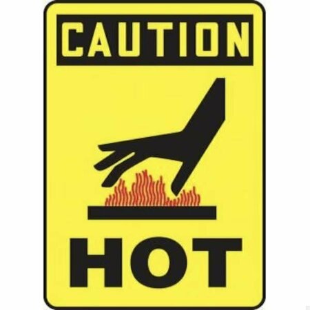 ACCUFORM OSHA CAUTION SAFETY SIGN HOT 14 in  X MCHL688XP